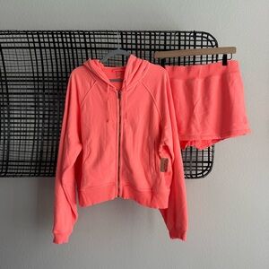 Free people Fast Break Set neon coral